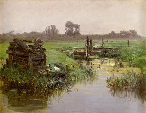 Carlos de Haes-Rivierkeend landschap, Antiek landschap