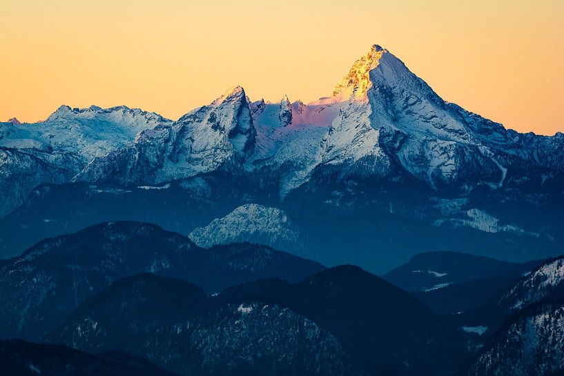 Topgloed op de Watzmann van Martin Wasilewski