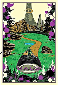 HALO video game sterren poster illustratie van Rando Fermando
