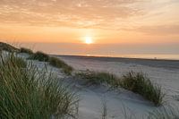 Sunset on the beach of Ameland