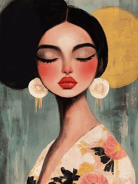 Dromerig portret van Atelier Pink Blossom