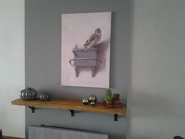 Kundenfoto: Der Distelfink von Carel Fabritius, auf Leinwand