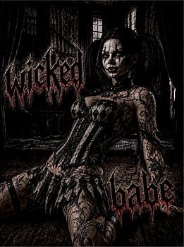 Wicked Babe: Evil Clown Posing At Victorian Hotel Bando