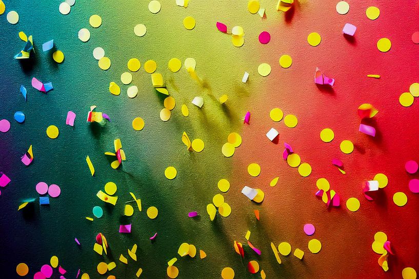 buntes Konfetti auf der Straße, Art Illustration von Animaflora PicsStock