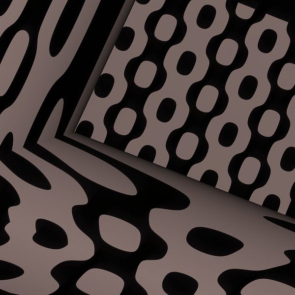 Geschakelde vormen abstract van Thea Walstra