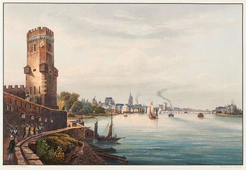 Uitzicht op de stad Keulen vanaf de Bainturm, Johann Ludwig Bleuler