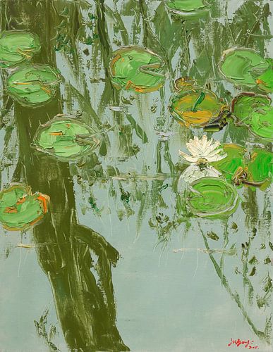 Nénuphar blanc dans un étang