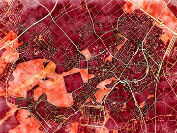 Karte von Hürth im stil 'Amber Autumn' von Maporia