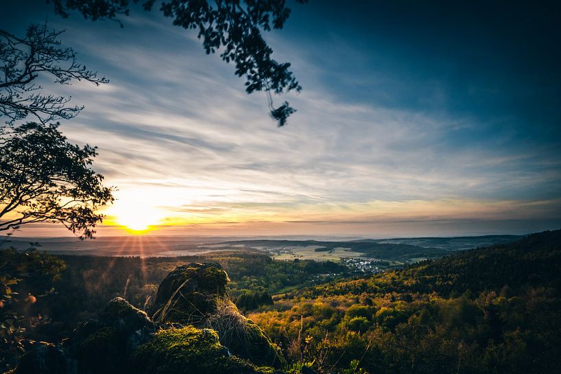 Herfstlandschap bij zonsondergang van Fotos by Jan Wehnert