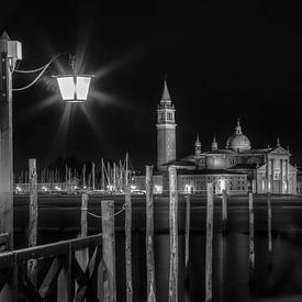 VENISE San Giorgio Maggiore de nuit n/b sur Melanie Viola