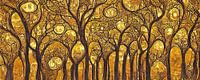 Een betoverend bos in de stijl van Gustav Klimt van Whale & Sons thumbnail