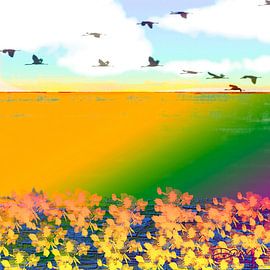 Segelflugzeuge im Abflug