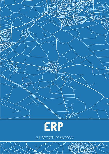 Blueprint | Carte | Erp (Brabant du Nord) par Affiches de lieux
