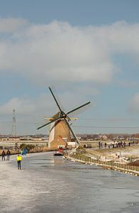 Schlittschuhlaufen an der Windmühle bei De Lier