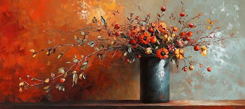 Petrol Vase Blooms by Eye catching paintings