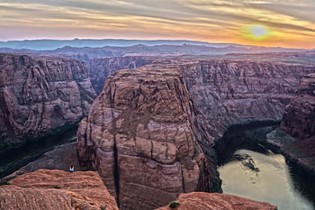 Horseshoe Bend with person on edge