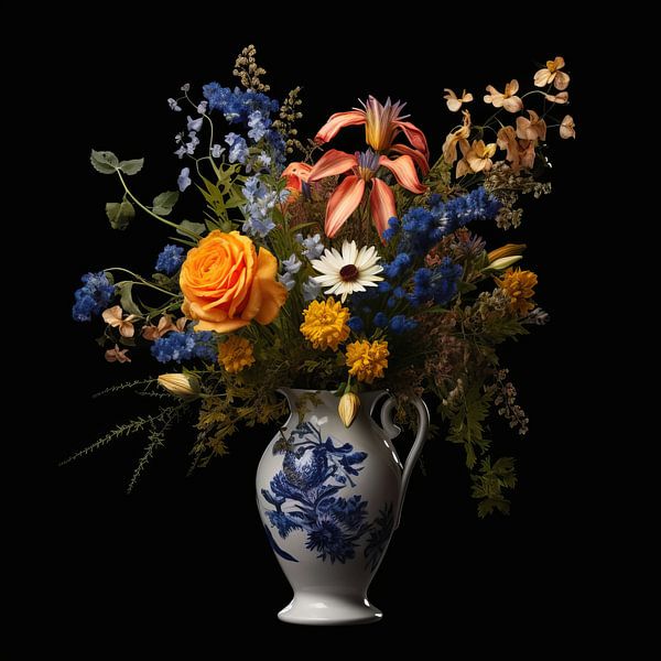 Stilleven met bloemen van Rene Ladenius Digital Art