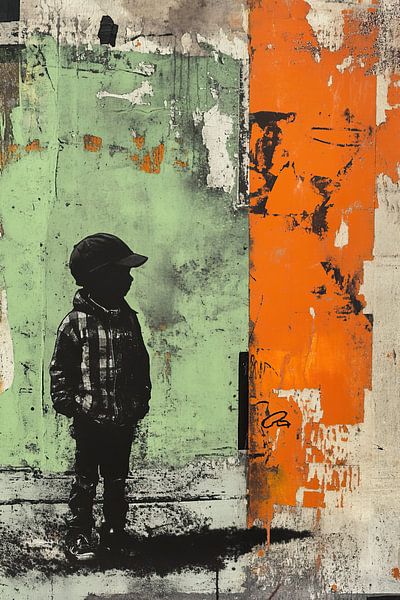 Urban Jongen | Jongen Contrasteert van Blikvanger Schilderijen
