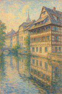 Strasbourg Reflections – Impressionist Half-Timbered Harmony