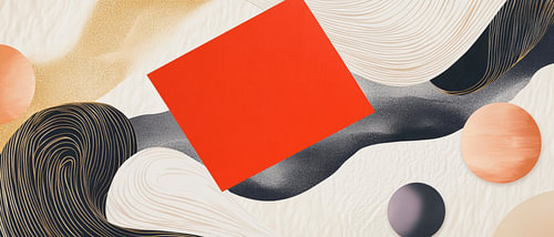 Abstracte compositie met rood vierkant