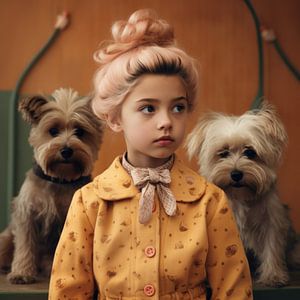 Portrait d'art "Moi et mes chiens" sur Carla Van Iersel