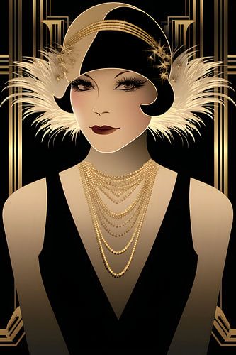 Art Deco bedel in zwart en goud #4