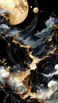Black marble and liquid gold 1 of 3