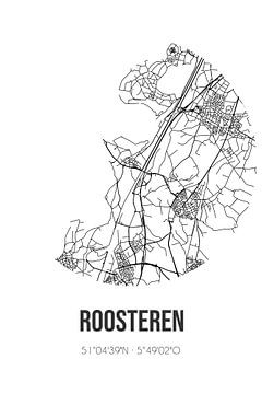 Roosteren (Limburg) | Landkaart | Zwart-wit van Rezona