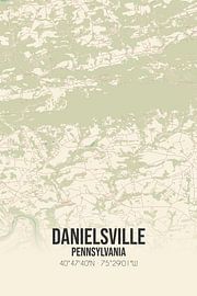 Vintage landkaart van Danielsville (Pennsylvania), USA. van Stad & Wand