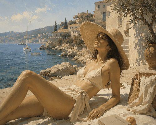 Sommerlicht an der Riviera – Wandbild mit mediterranem Strandmotiv