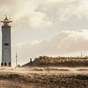 Storm bij de Noordwijkse vuurtoren van Dick van Duijn