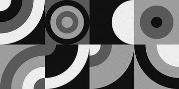 Modernes minimalistisches geometrisches Kunstwerk mit Kreisen und Quadraten 5 von Dina Dankers