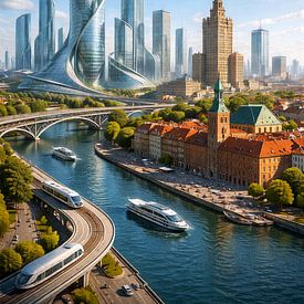 Warschau - Futuristische Steden van Eric Nagel