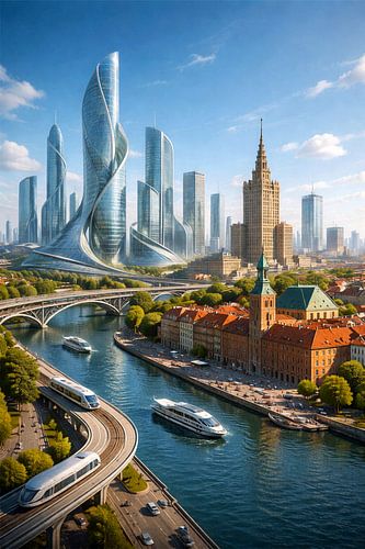 Warsaw - Futuristic Cities von Eric Nagel