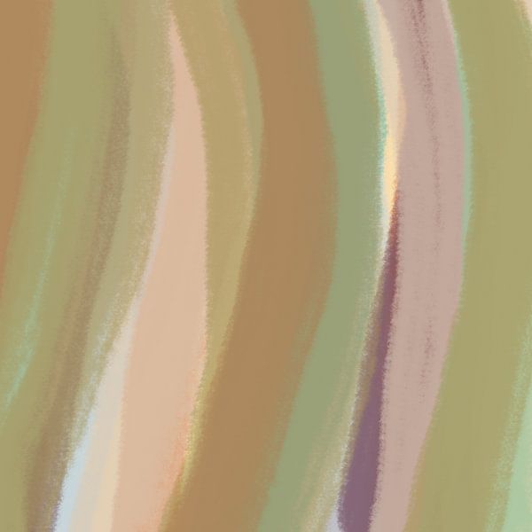 Modern  abstract. Brush strokes in green, brown and taupe by Dina Dankers