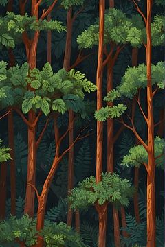 Jungle Hout Bomen van Art Kingdom