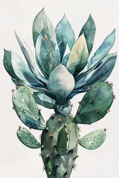 Cactus aquarelle sur haroulita