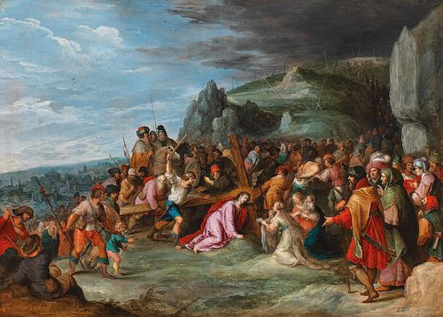 De heilige Veronica houdt haar sluier voor Christus op de weg naar Golgotha, Frans Francken II