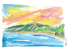 Coucher de soleil sur la baie de Saint Jean à St Barths