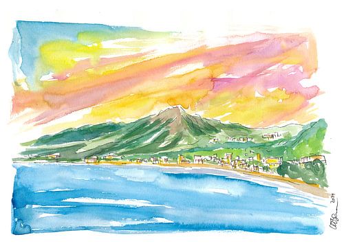 Coucher de soleil sur la baie de Saint Jean à St Barths