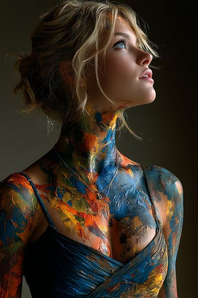 art avec portrait en couleur par Egon Zitter