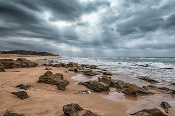 Threatening sky over the beach