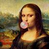 Freche Mona Lisa mit Kaugummi Blase Gemälde von FRESH Fine Art