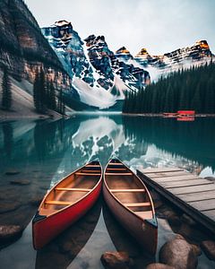Boote im Bergsee
