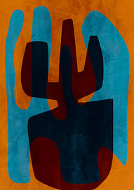 Minimalist, organic, abstract art in warm, earthy tones by Online Arts