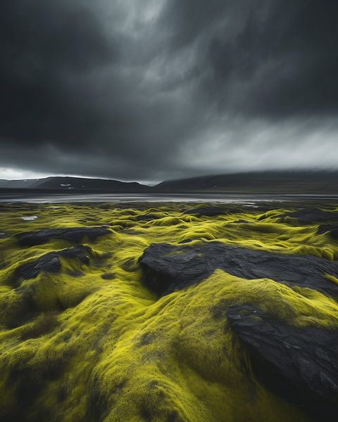 Strandwandeling in IJsland van fernlichtsicht