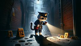 Cat detective secures evidence by artefacti
