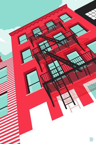 Brooklyn NYC red by Remko Heemskerk