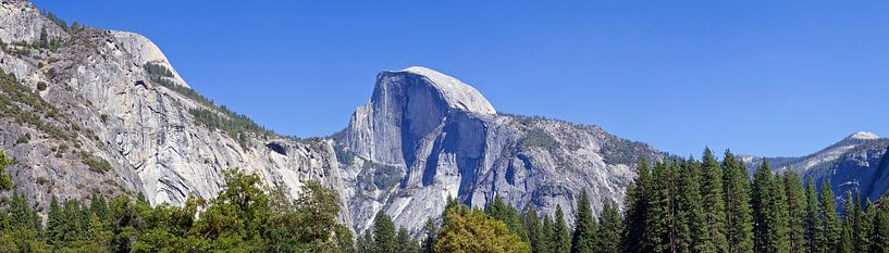 YOSEMITE VALLEY Panorama uitzicht vanaf Half Dome van Melanie Viola