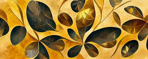 Leaves in the style of Gustav Klimt
